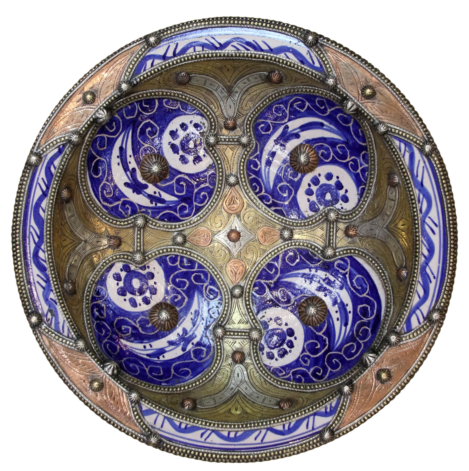 Plat serti — Médaillons cobalt